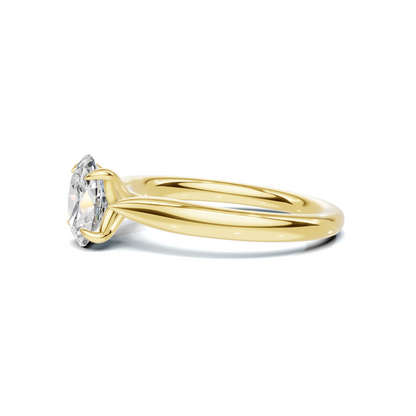 Classic 1 CT Oval Solitaire Lab Diamond Ring