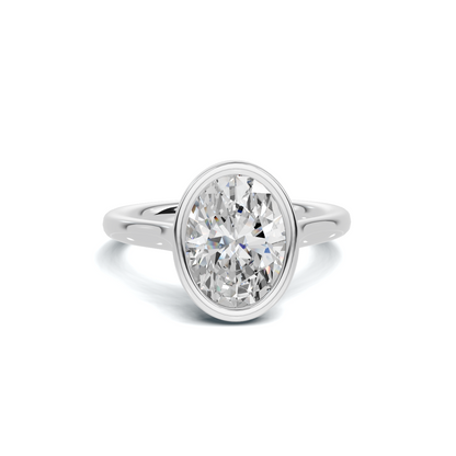 Modern 2.2 CT Oval Bezel Solitaire Ring