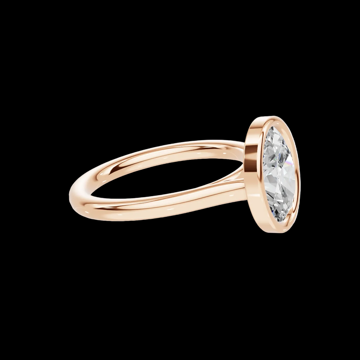 Modern 2.2 CT Oval Bezel Solitaire Ring