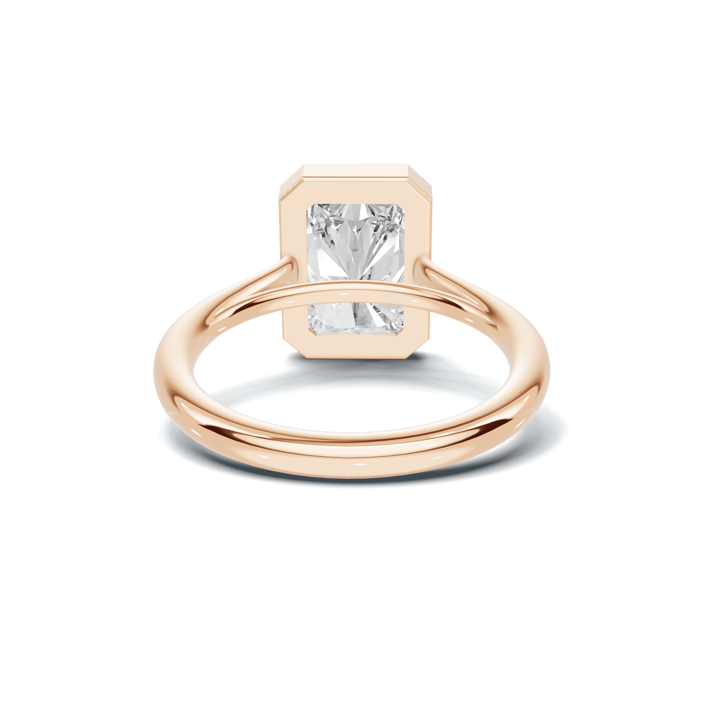 Modern 3 CT Radiant Cut Bezel Solitaire Ring