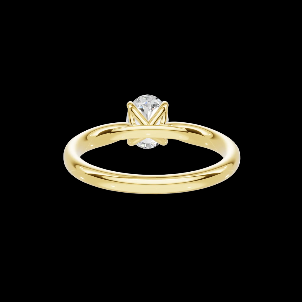 Classic 1 CT Oval Solitaire Lab Diamond Ring