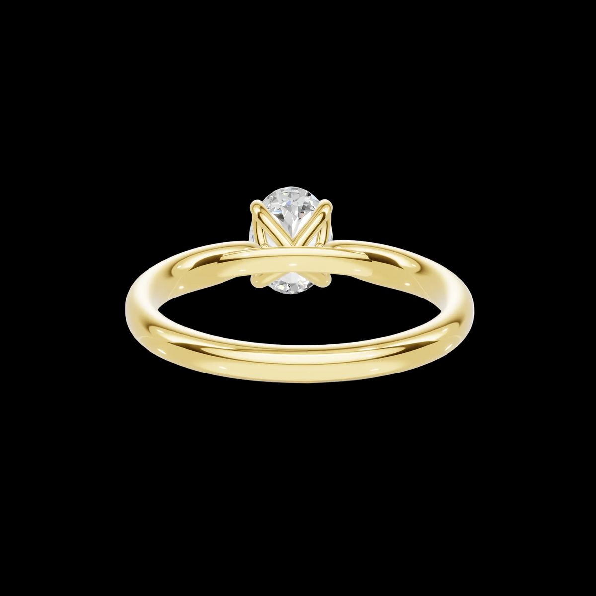 Classic 1 CT Oval Solitaire Lab Diamond Ring