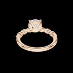 2.5 CT Oval Diamond Ring with Marquise Leaf Accents