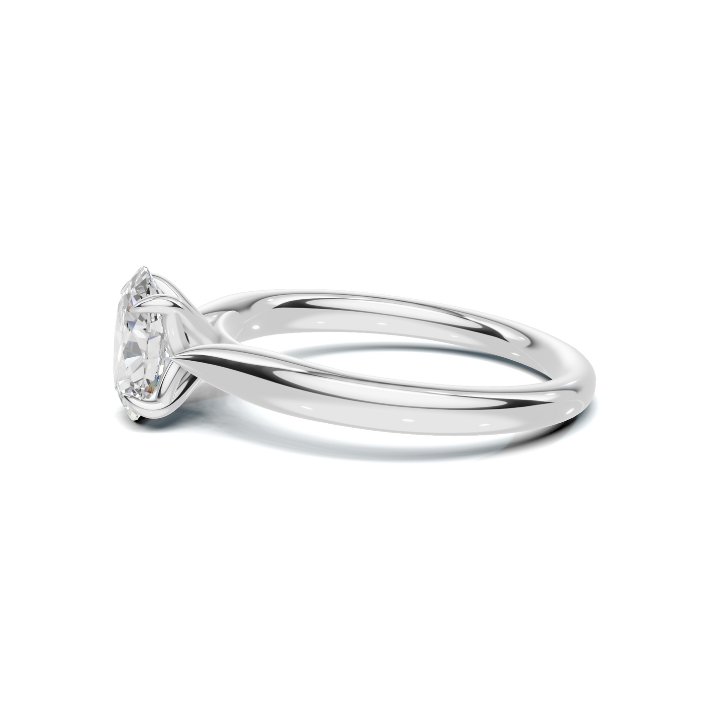 Classic 1 CT Oval Solitaire Lab Diamond Ring