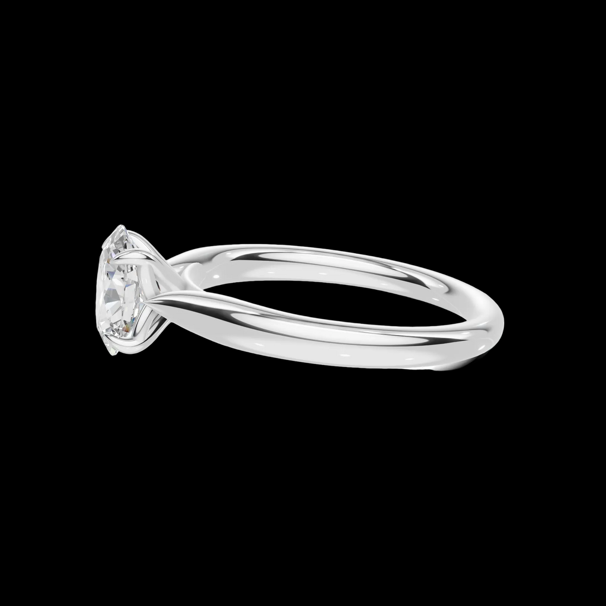 Classic 1 CT Oval Solitaire Lab Diamond Ring