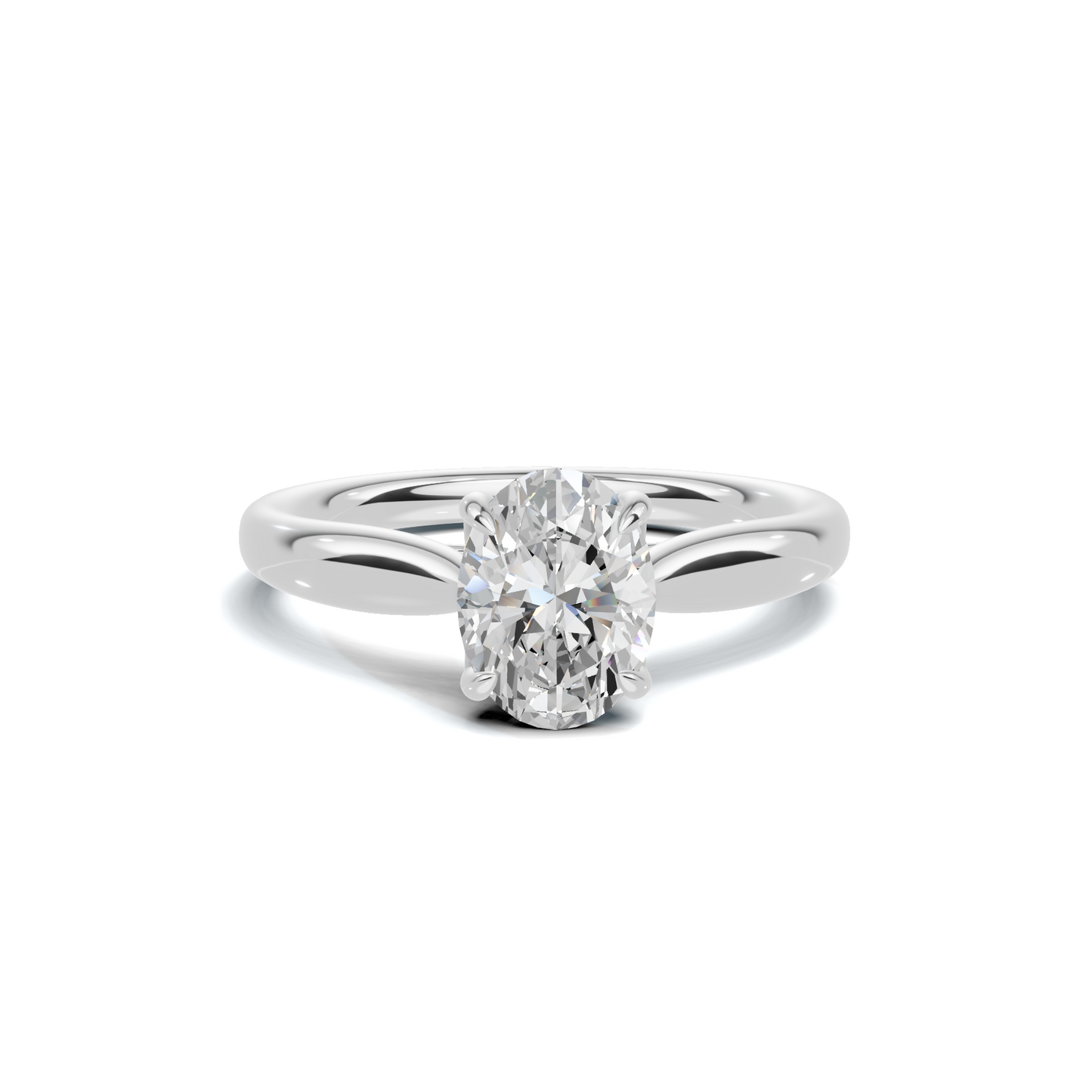 Classic 1 CT Oval Solitaire Lab Diamond Ring