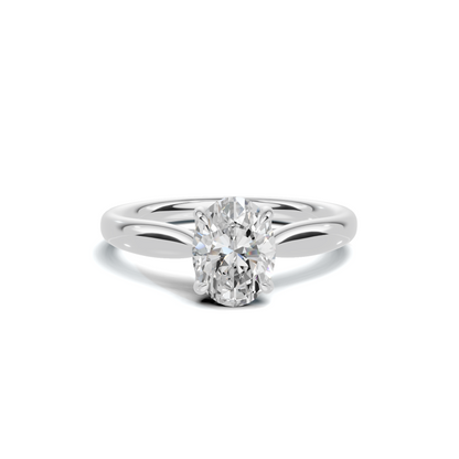 Classic 1 CT Oval Solitaire Lab Diamond Ring
