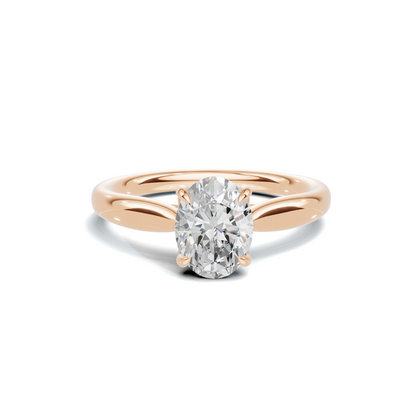 Classic 1 CT Oval Solitaire Lab Diamond Ring