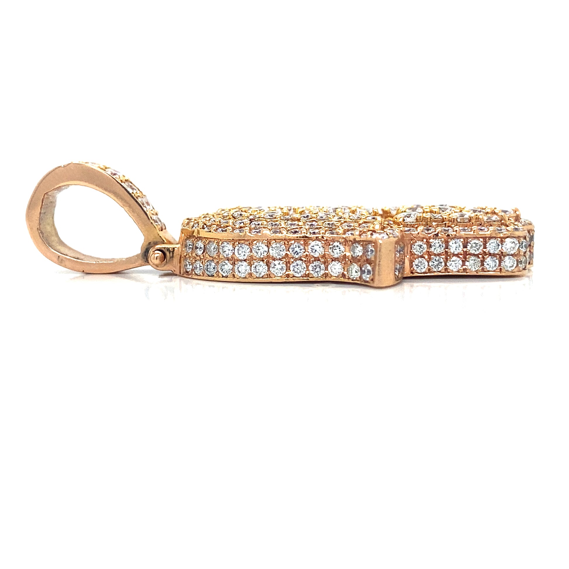 Custom Diamond Hamsa Piece Solid 14K Rose Gold