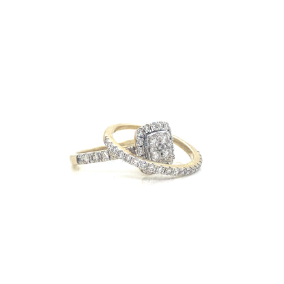 Duo Set Yellow Gold Diamond Ring