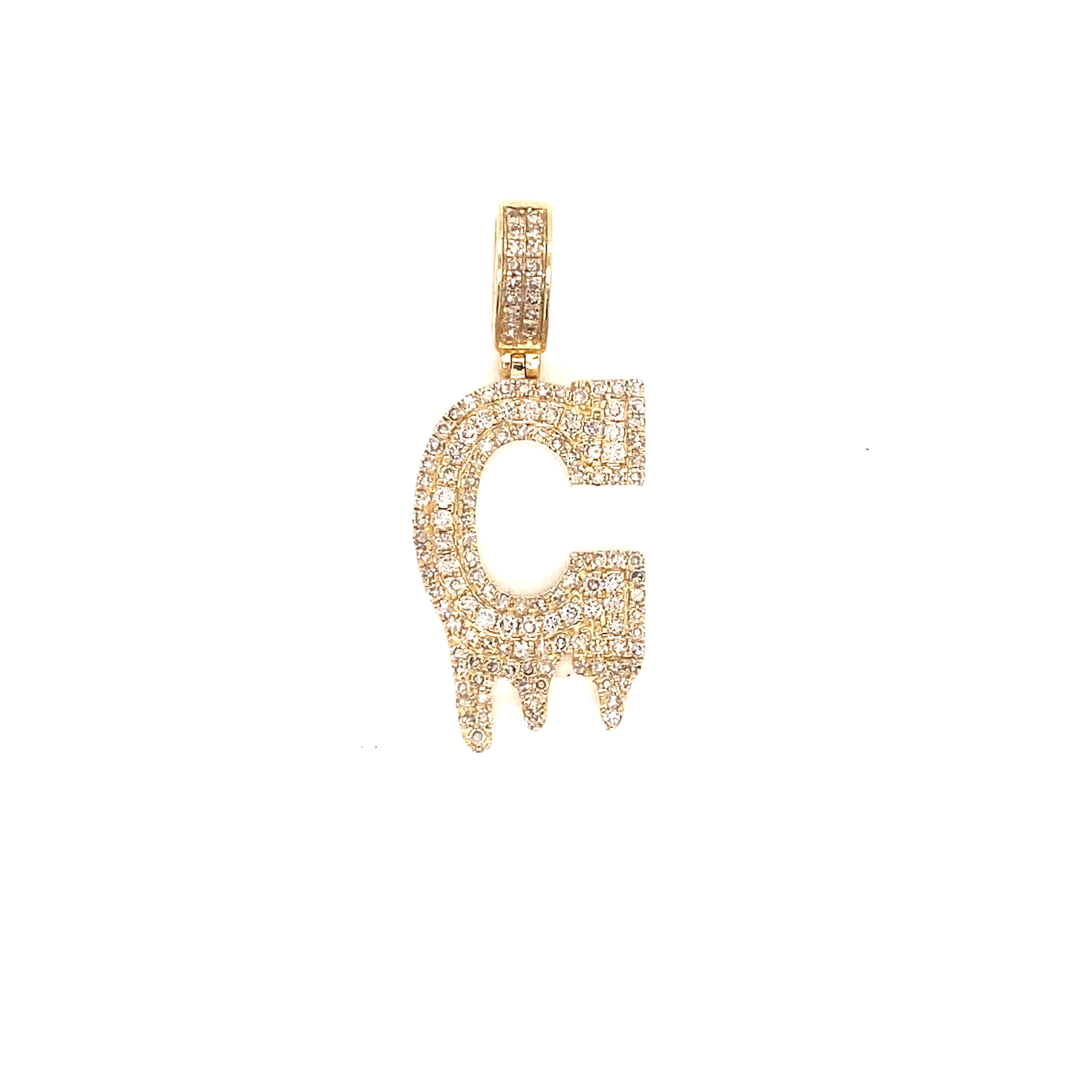 10kt real gold letter outlet pendant C