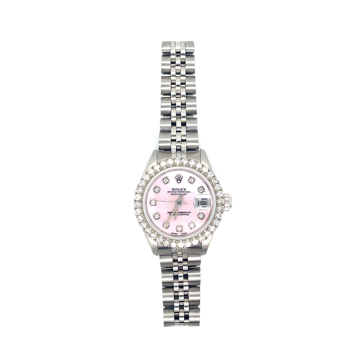 Rolex Ladies 24mm Oyster Perpetual Pink Mop Diamond twotone Oyster Rolex Datejust Oyster Perpetual Womens Diamond Watch Pink  main image 2