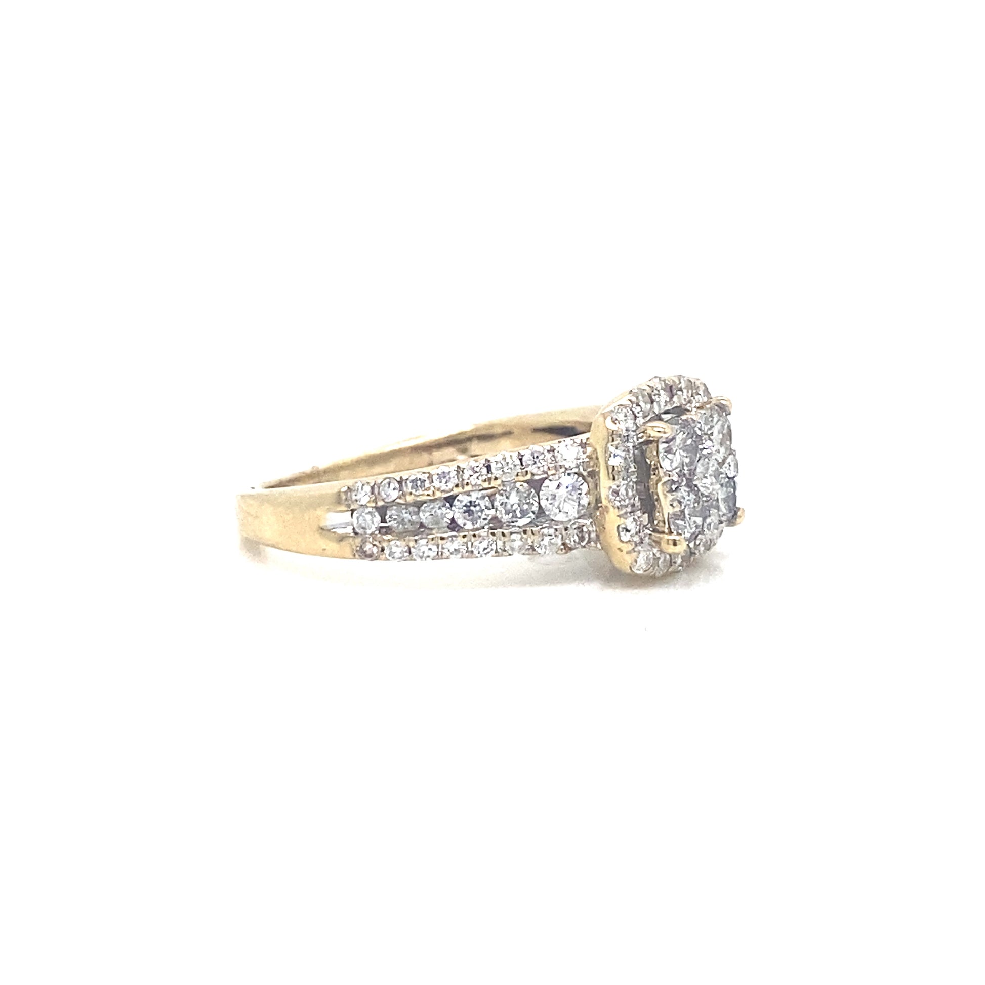 Yellow Gold Layered Diamond Ring