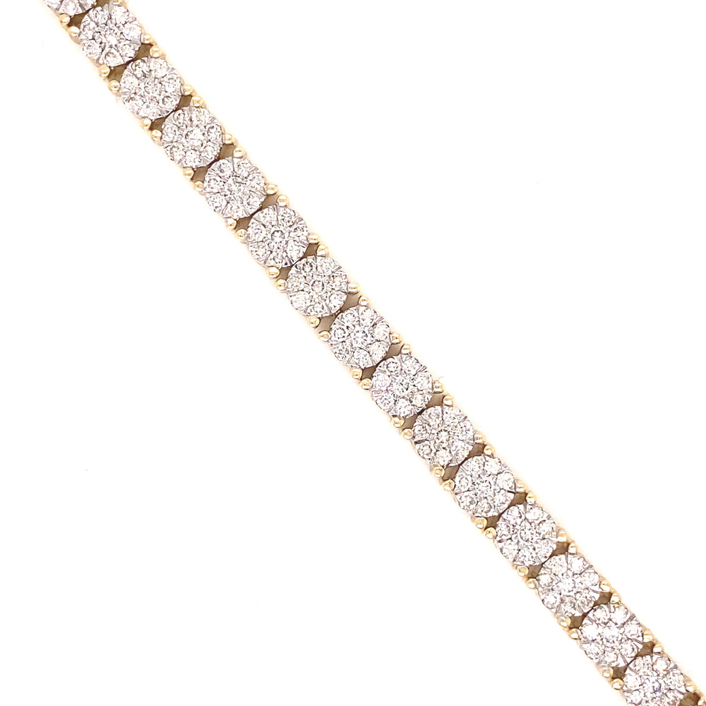 6MM Flower Set Diamond Tennis Bracelet in 14K