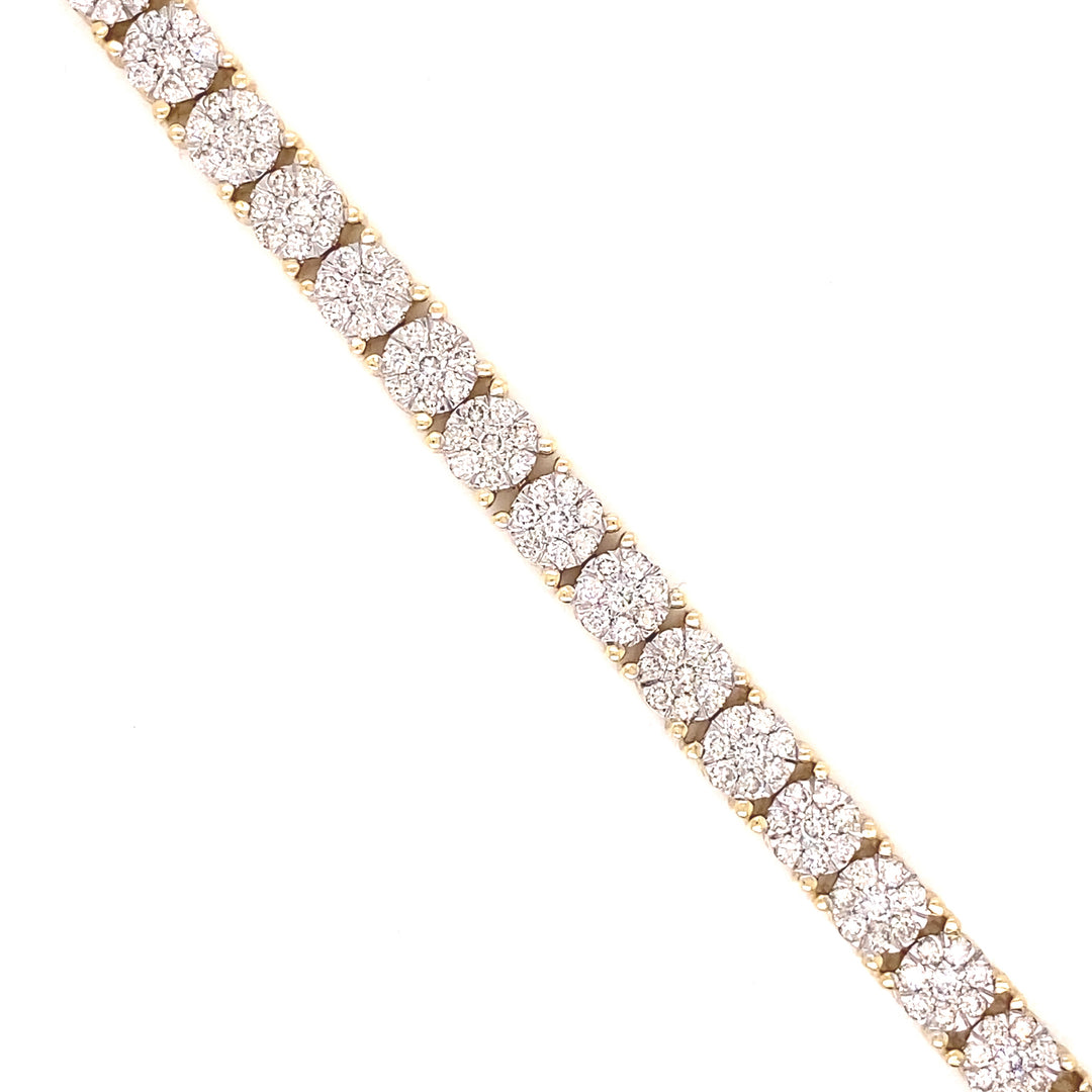 6MM Flower Set Diamond Tennis Bracelet in 14K