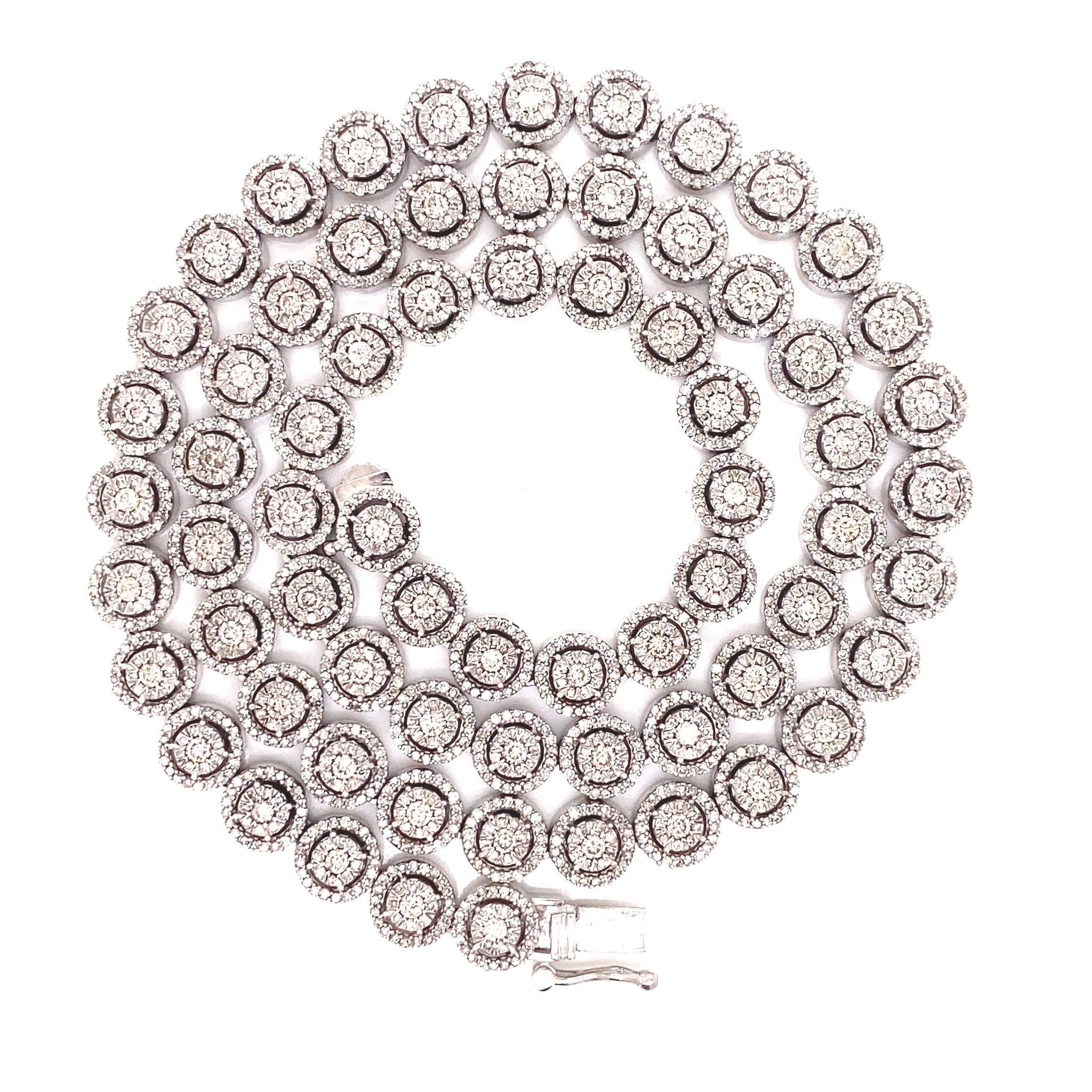 10mm Baguette Cluster Necklace Diamond Cluster Tennis Chain Hip Hop Je –  Gold Diamond Shop