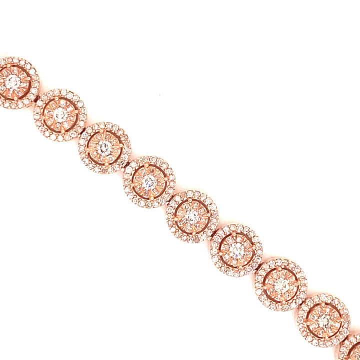 Elegant Halo Diamond Necklace in 10K Rose Gold