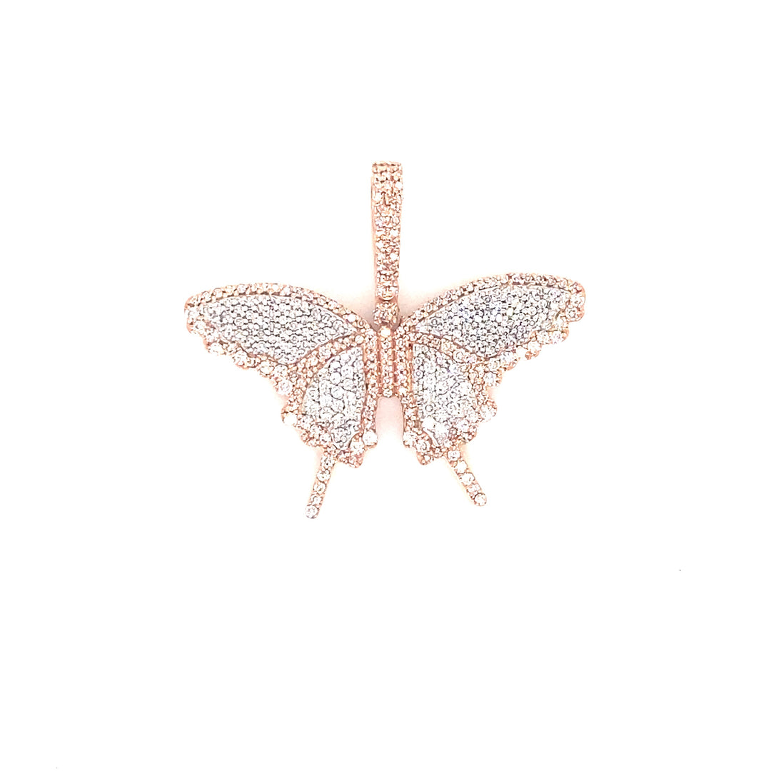 Rose Gold Diamond Butterfly Pendant 
