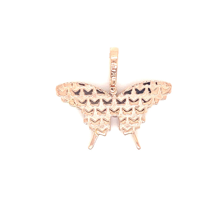 14k Rose Gold Diamond Butterfly Pendant - Rocco's Jewelry