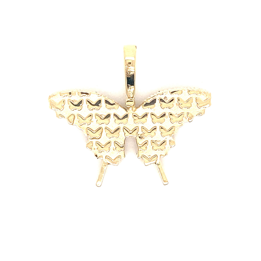 14k Yellow Gold and 1 CTW Diamond Butterfly Pendant
