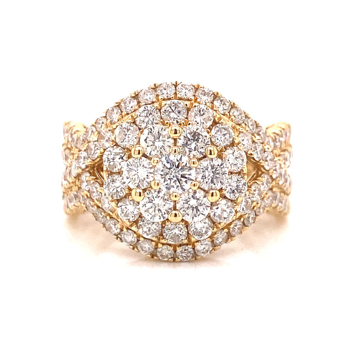 14k Gold and 3 CTW Diamond Cocktail Womens Ring 