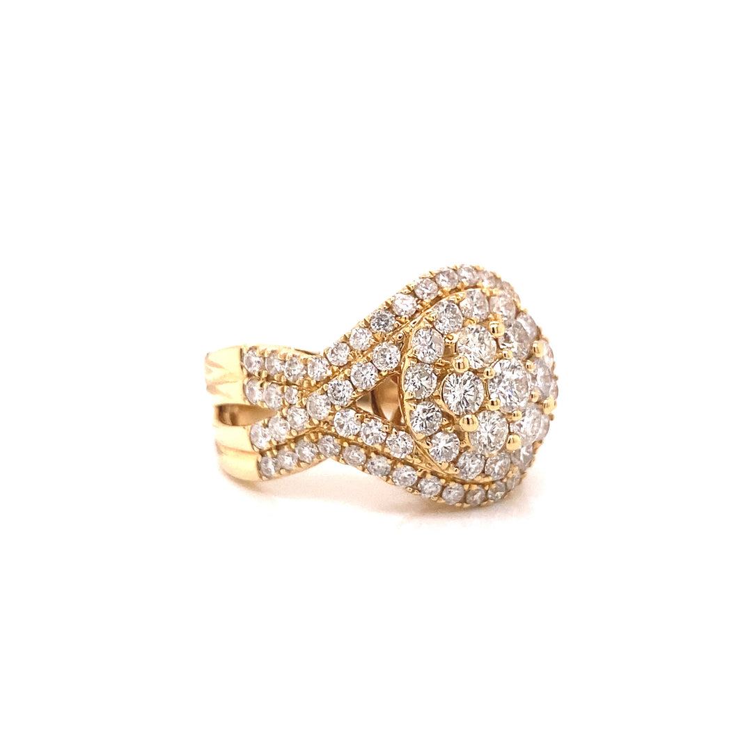 14k Gold and 3 CTW Diamond Cocktail Womens Ring 