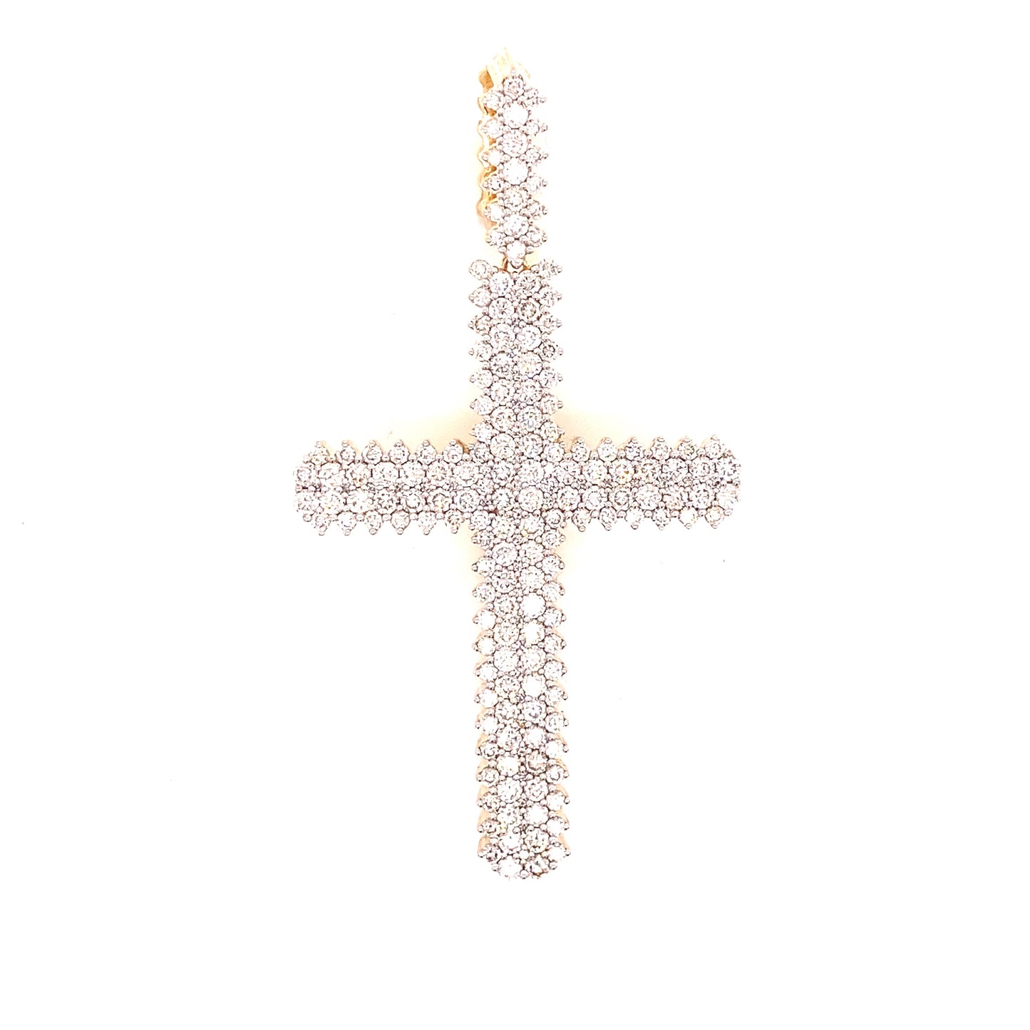 14k Gold and 4 CTW Diamond Cross Pendant