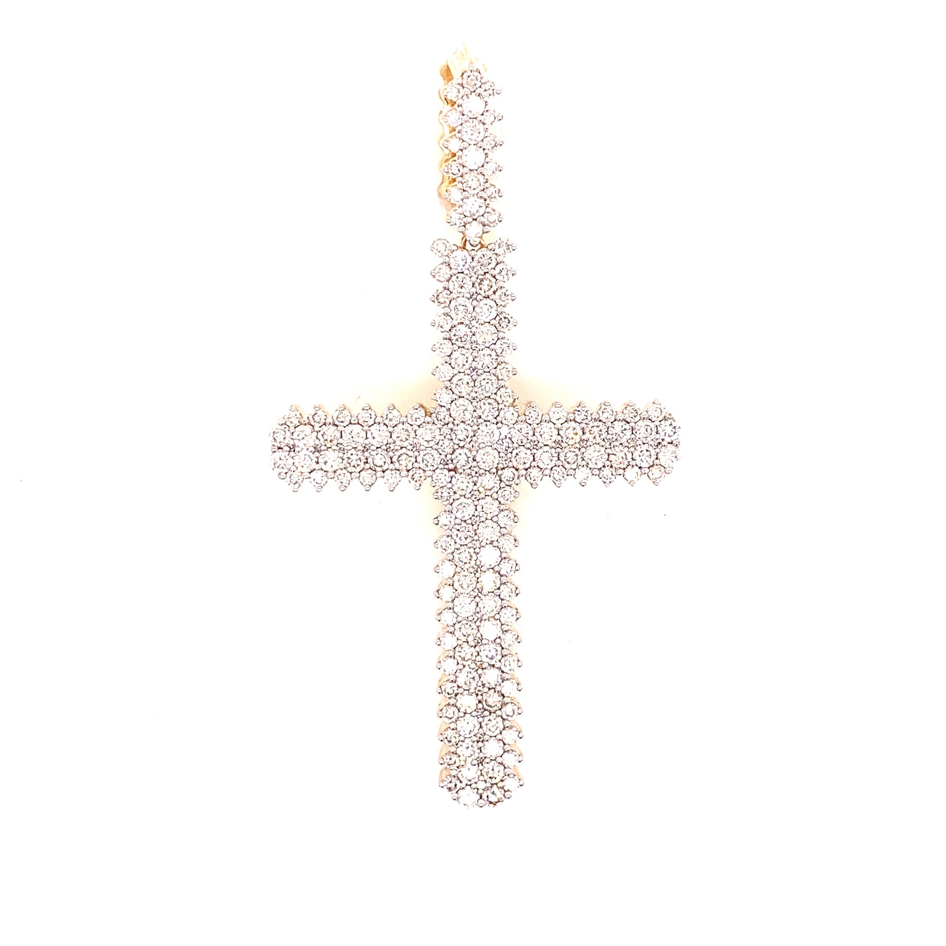 14k Gold and 4 CTW Diamond Cross Pendant
