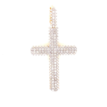 14k Gold and 4 CTW Diamond Cross Pendant