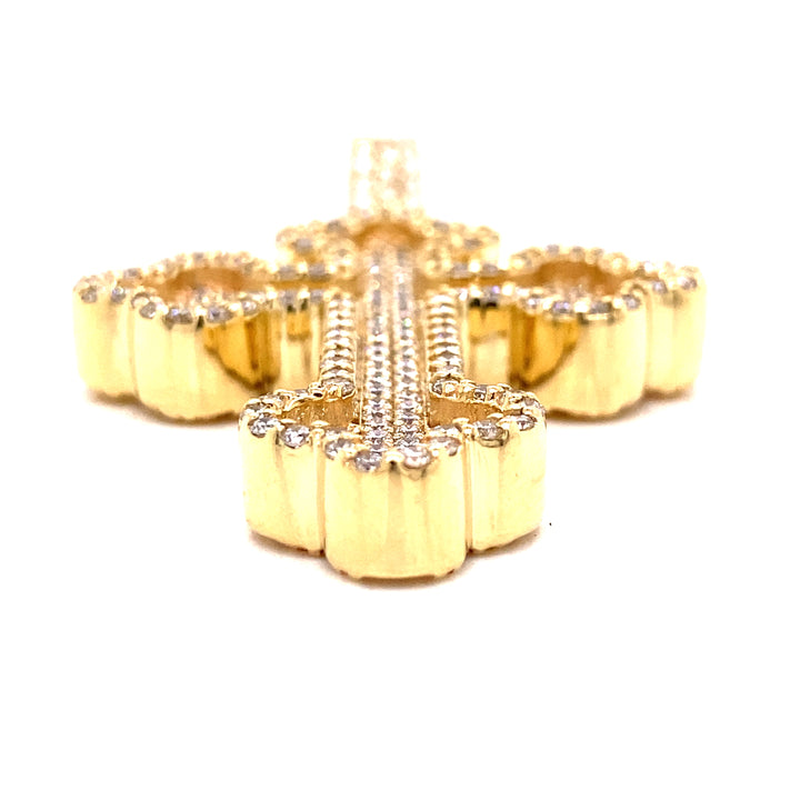 14k Gold and 3 CTW Diamond Medieval Cross Pendant