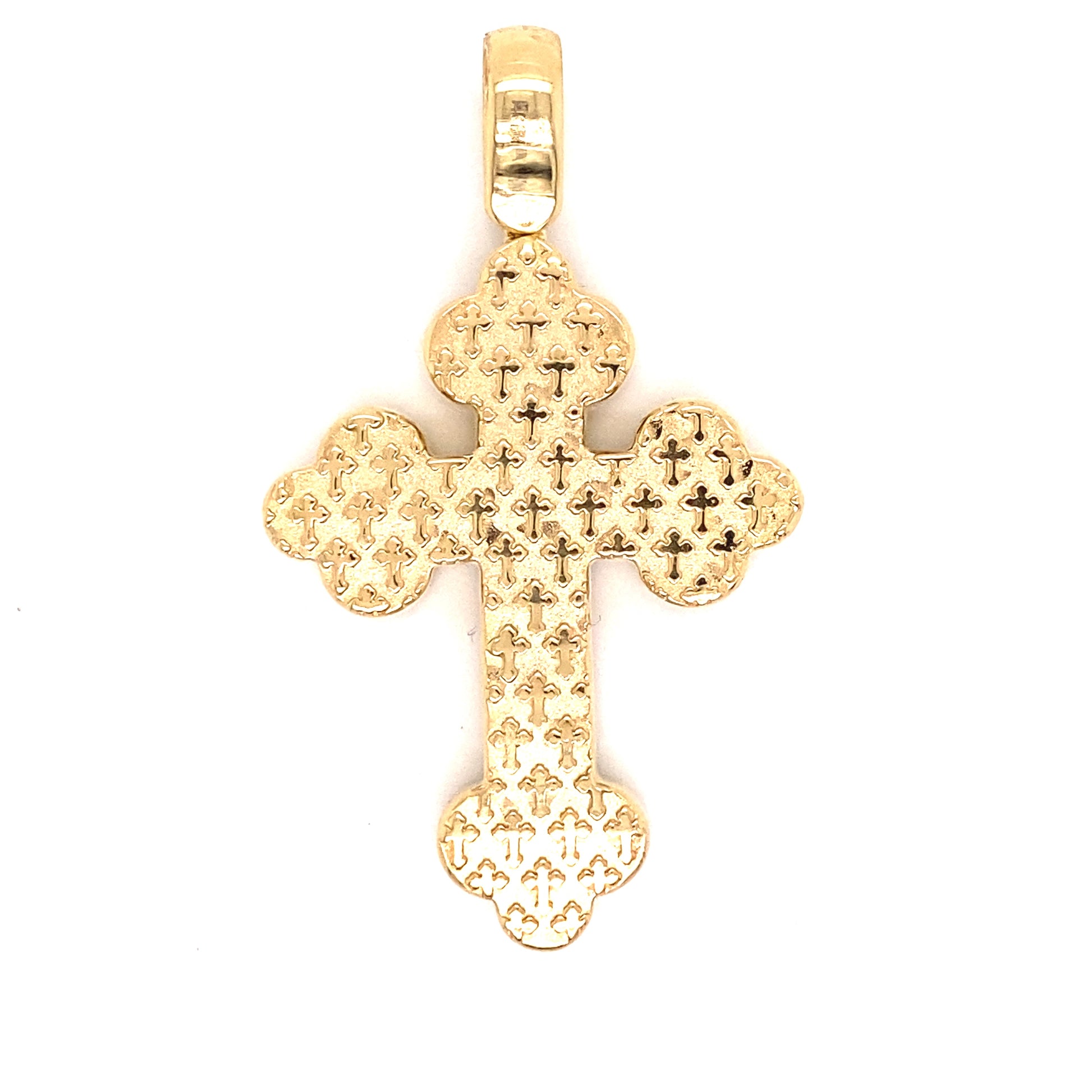 14k Gold and 3 CTW Diamond Medieval Cross Pendant