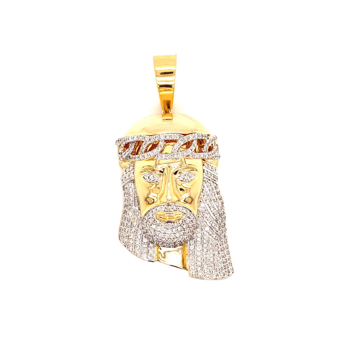 14k Gold and 4.50 CTW Diamond Jesus Pendant - Rocco's Jewelry