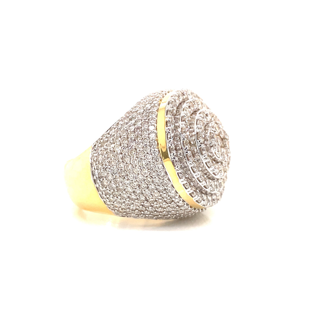 Circle Style 14k Gold and 6 CTW Diamond Mens Ring