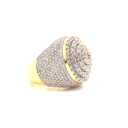 Circle Style 14k Gold and 6 CTW Diamond Mens Ring