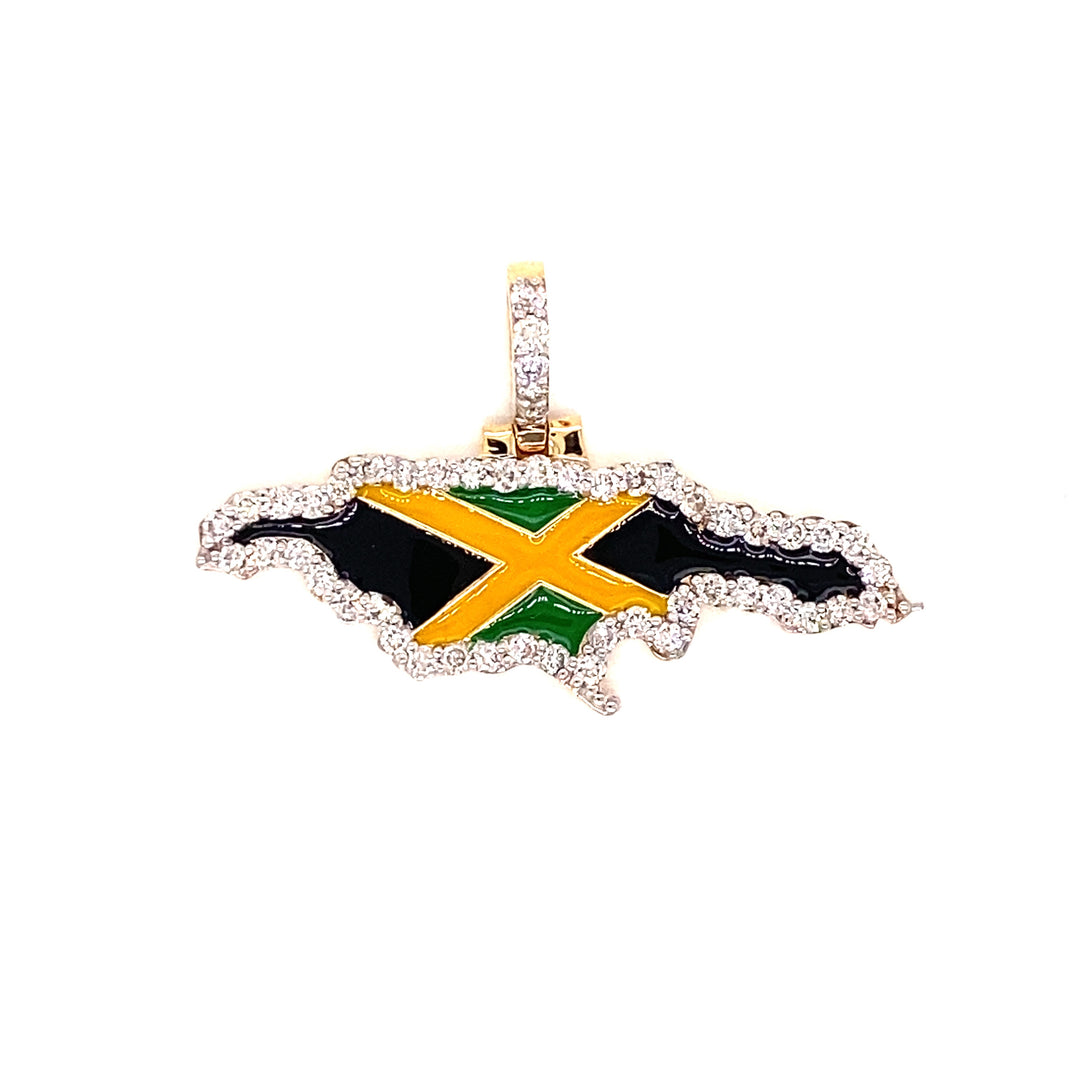 Jamaica is displayed here with the flags colors which are yellow, green, and black. 