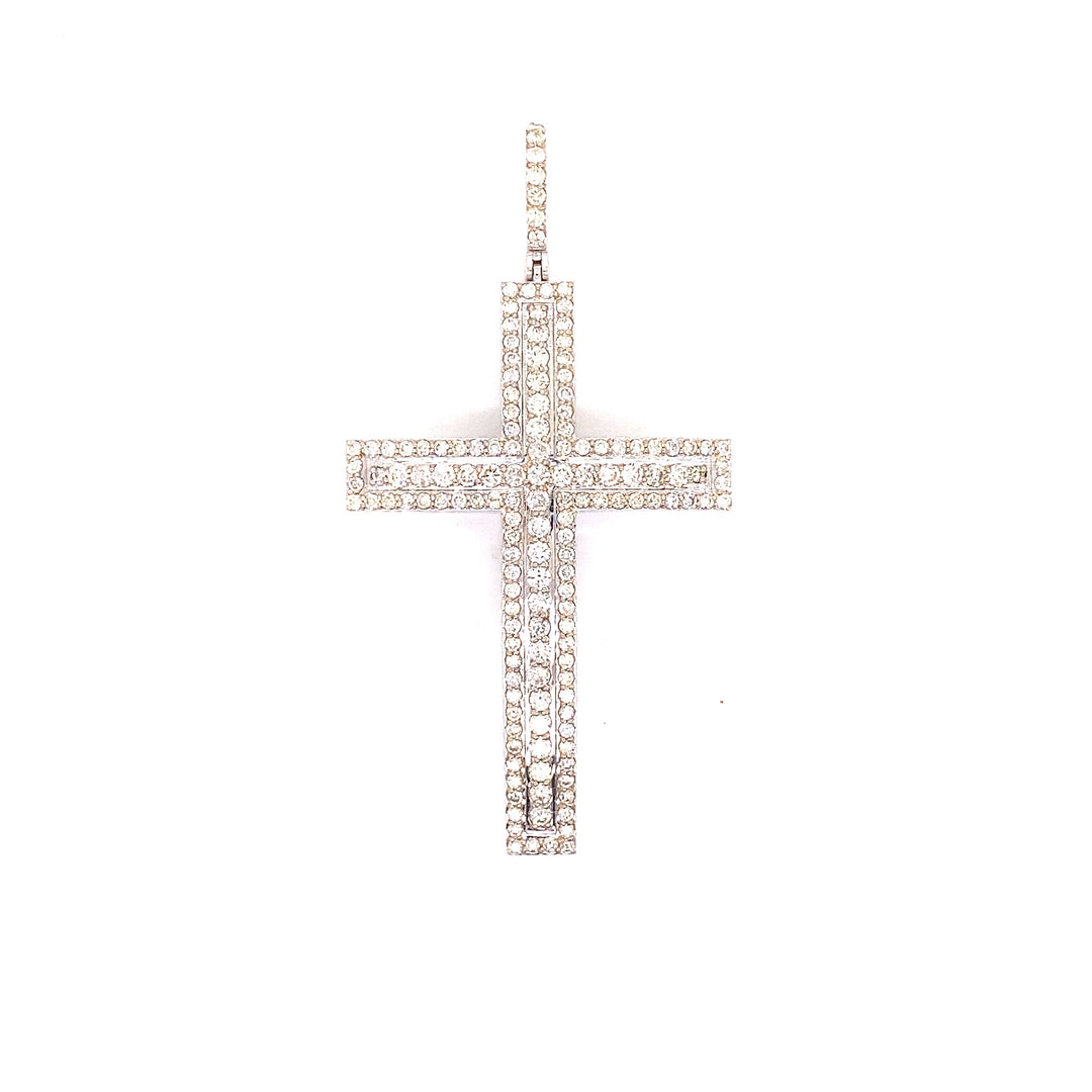 Diamond Pave Cross Pendant in 14K