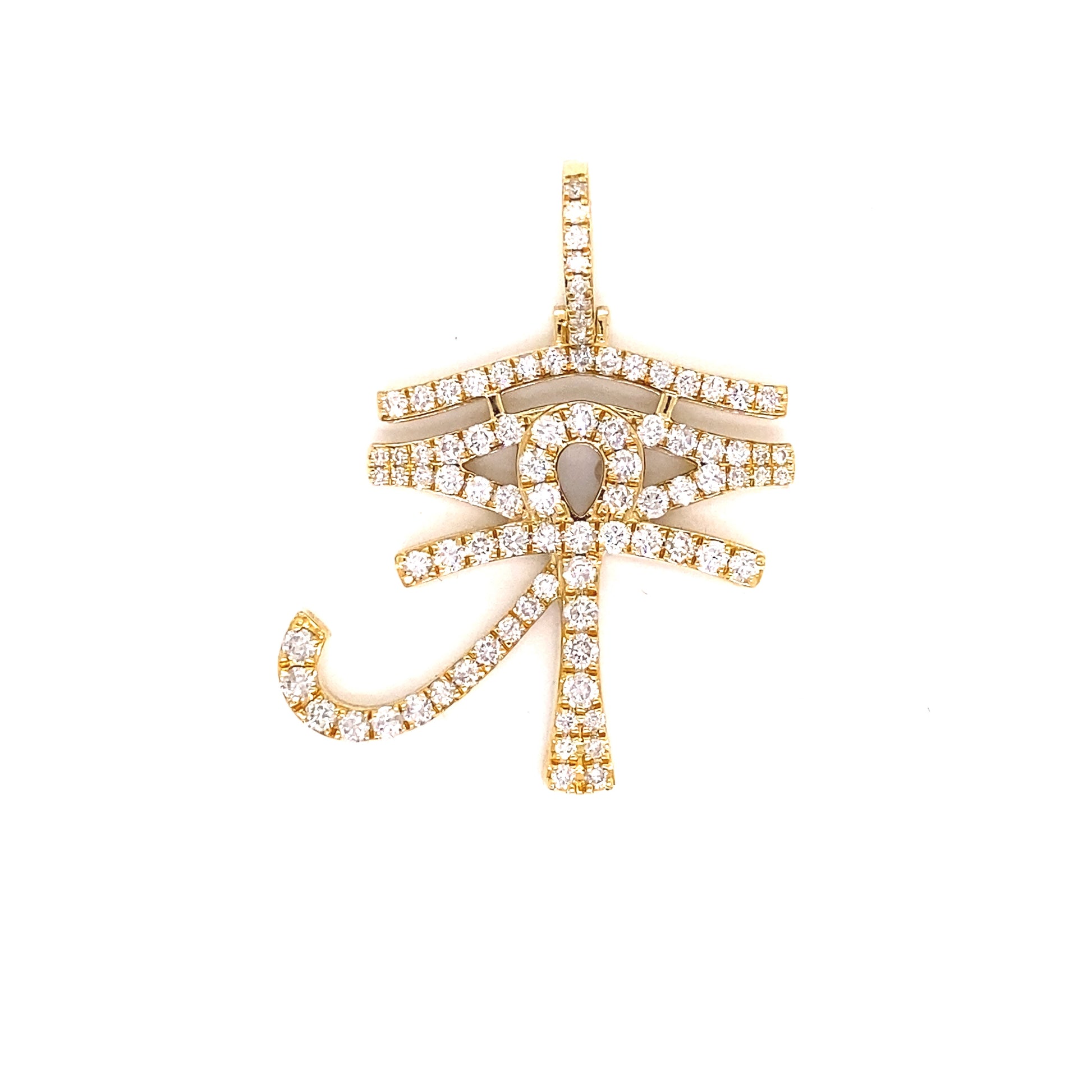14k Gold and 3 CTW Diamond Eye of Horus Pendant