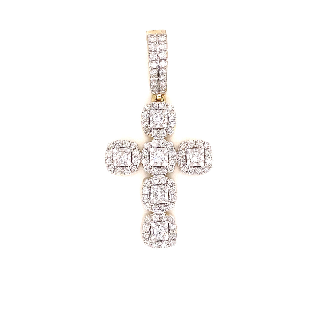 Elegant Diamond Cross Pendant in 14K Gold 