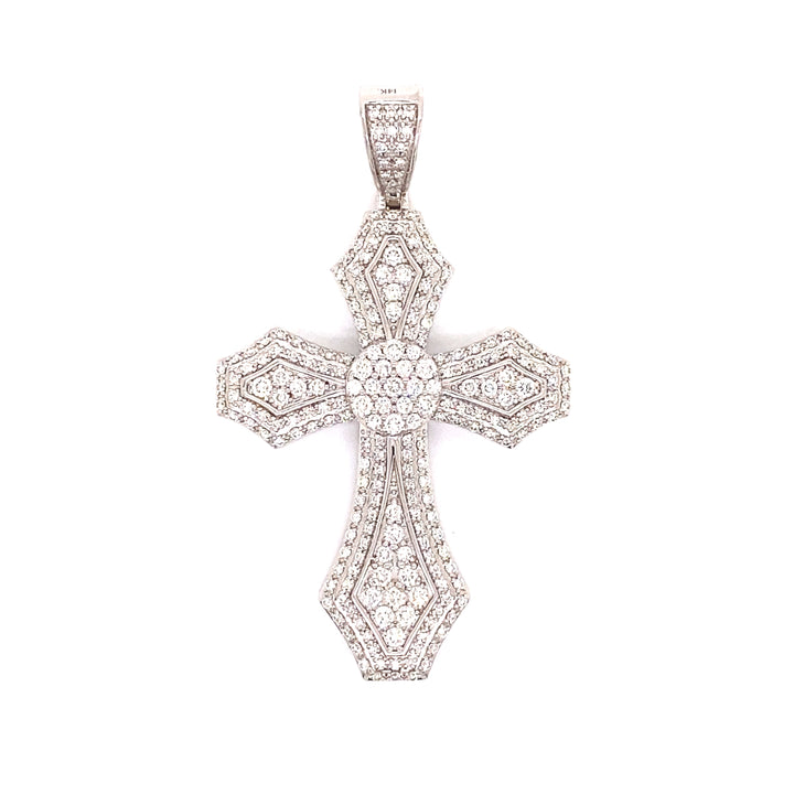 Diamond Gothic-Style Cross Pendant in 14K