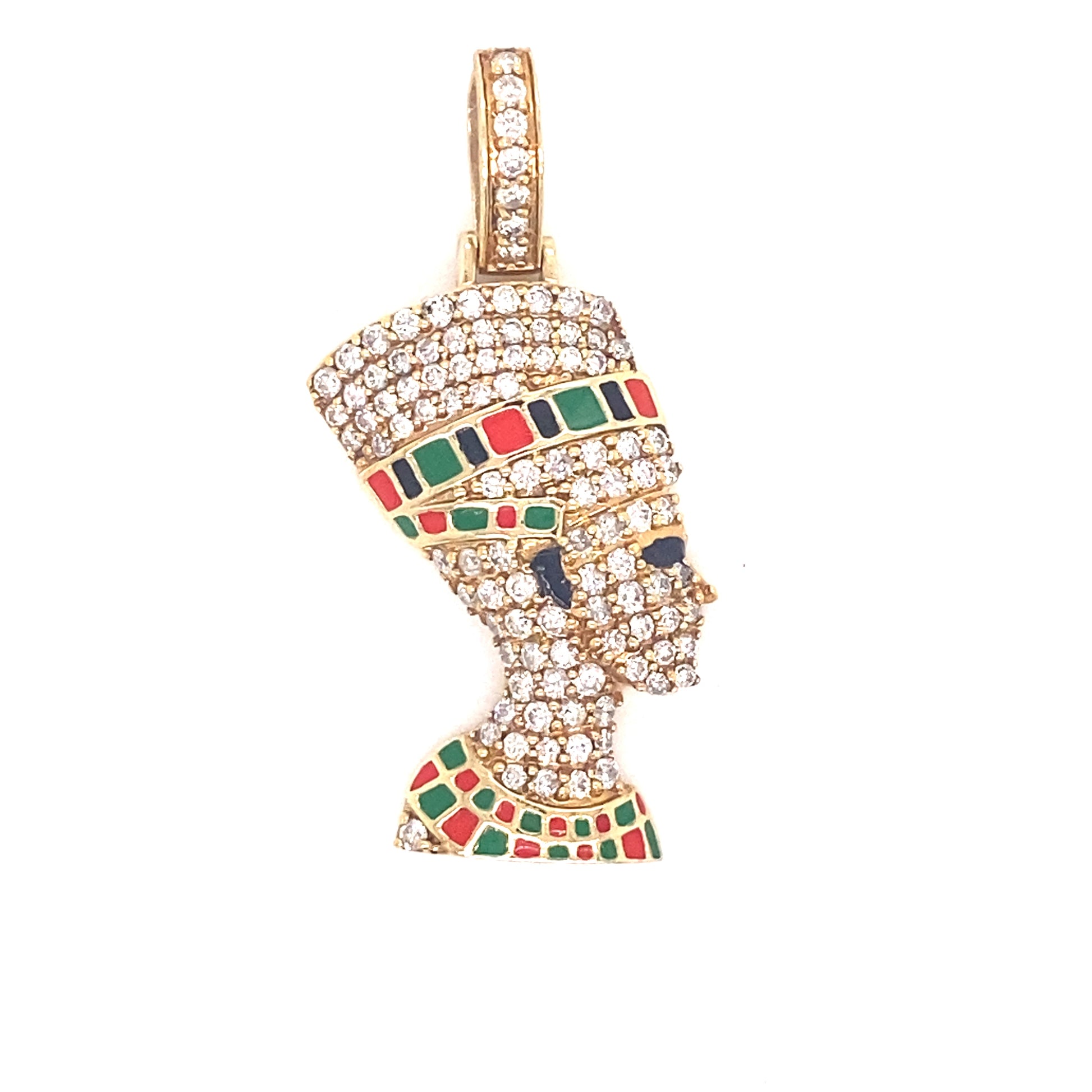 14k Gold and 1.50 CTW Diamond Nefertiti Pendant