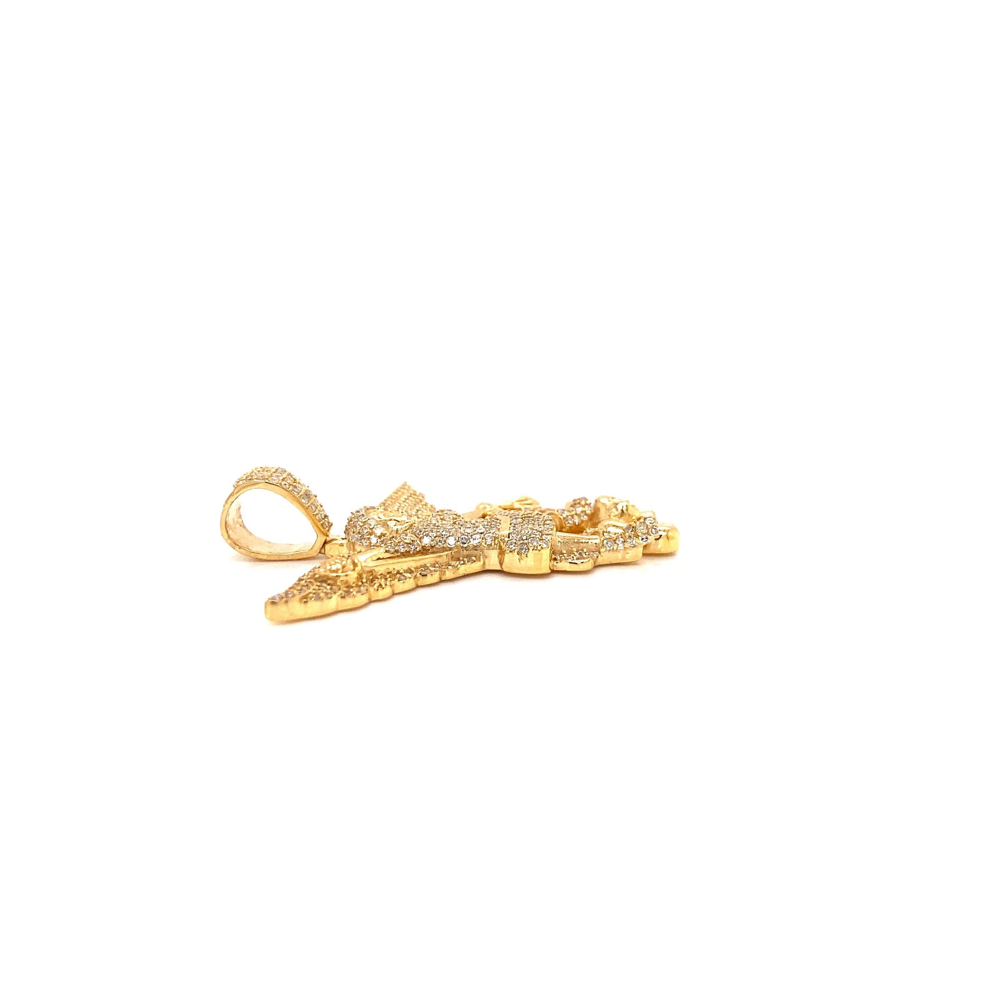 10k Gold and 1.50 CTW Diamond Saint Michael Pendant