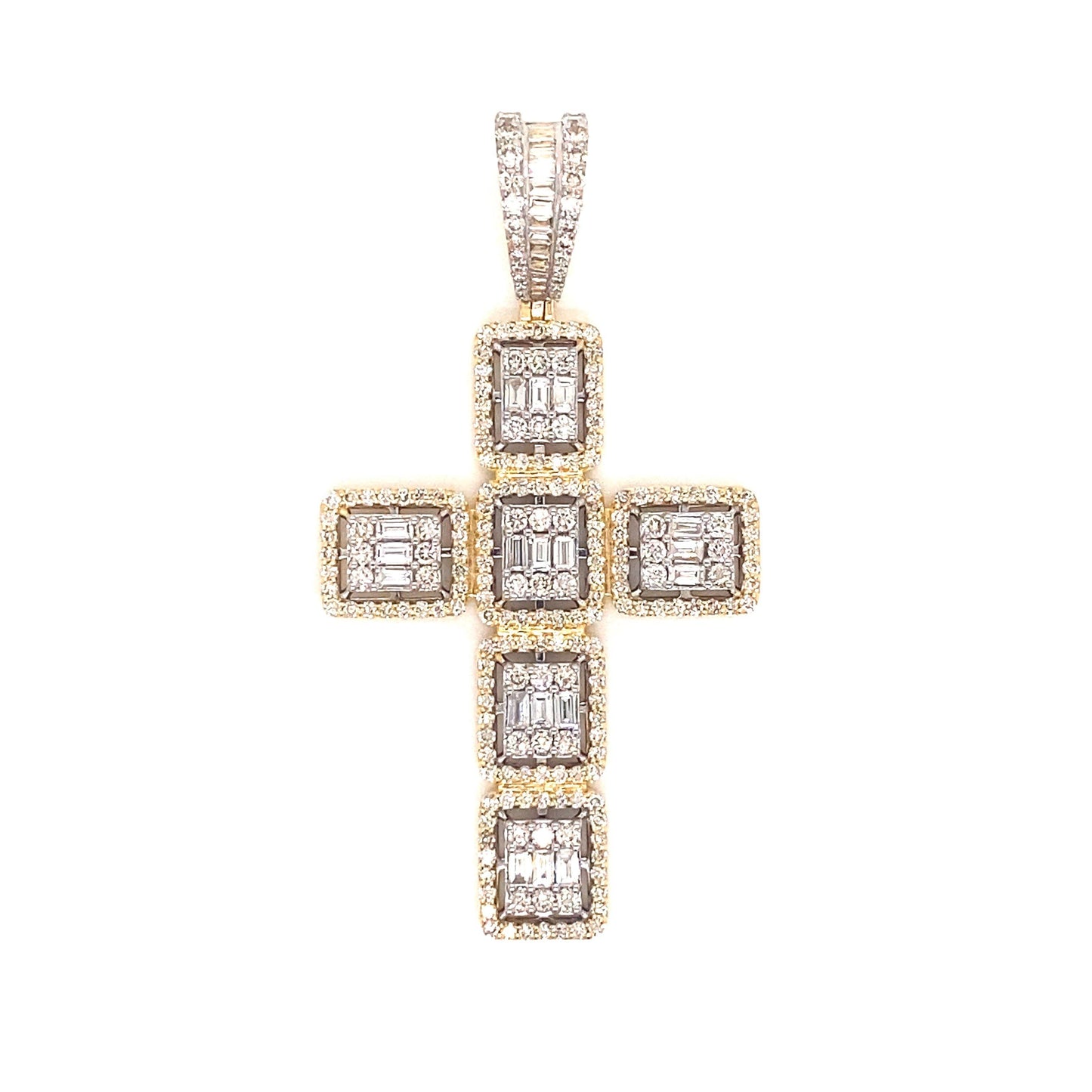 10k Gold and 3 CTW Diamond Cross Pendant