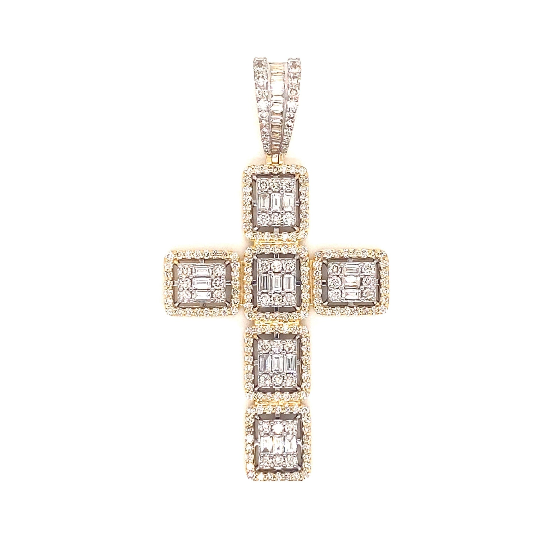 10k Gold and 3 CTW Diamond Cross Pendant