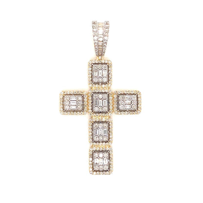 10k Gold and 3 CTW Diamond Cross Pendant