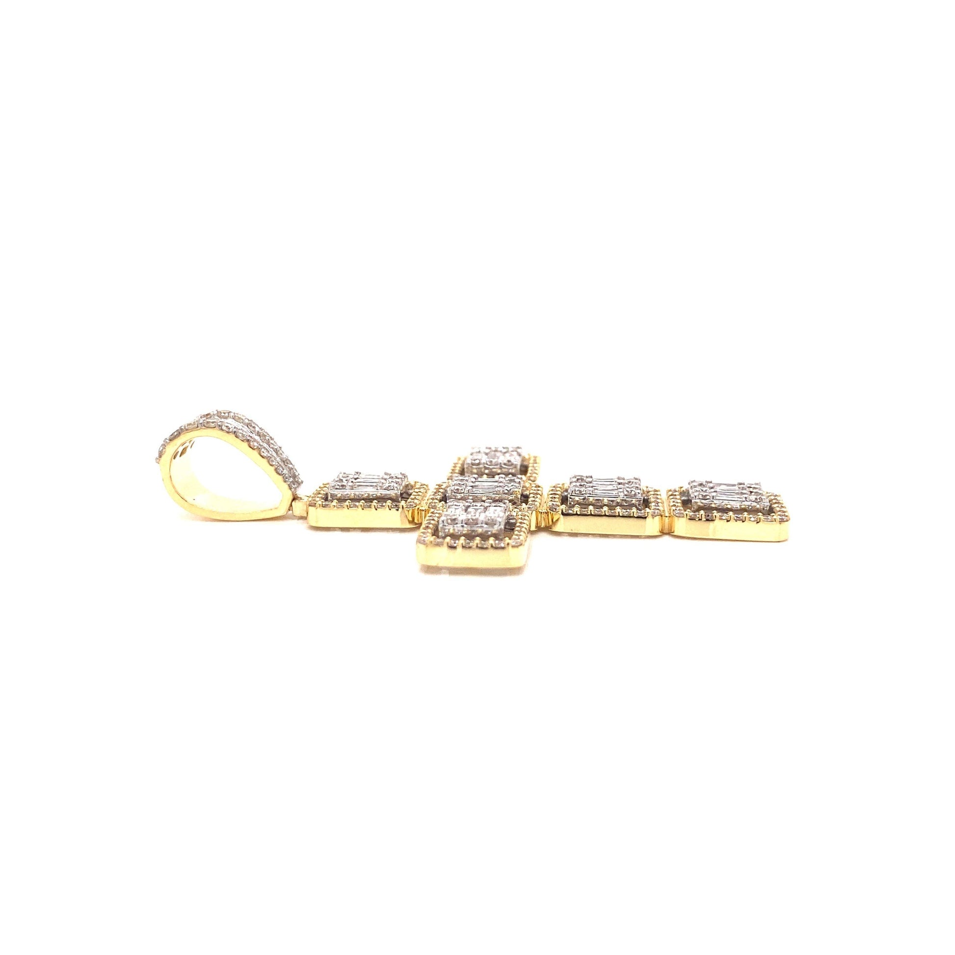10k Gold and 3 CTW Diamond Cross Pendant