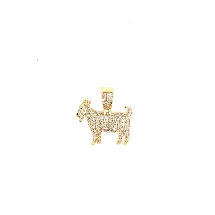 10k Gold and 1 CTW Diamond Small Goat Pendant