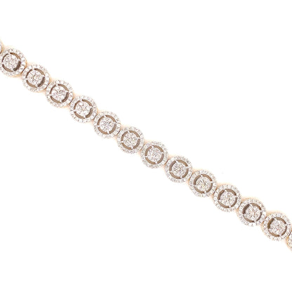 Elegant Diamond Halo Bracelet in 14K Gold 
