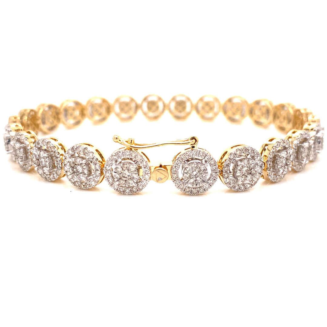 14k Gold Elegant Diamond Halo Bracelet