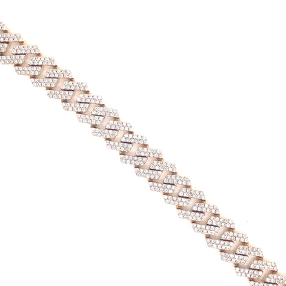 Elegant Mens Diamond Cuban Link Chain in 14k Gold