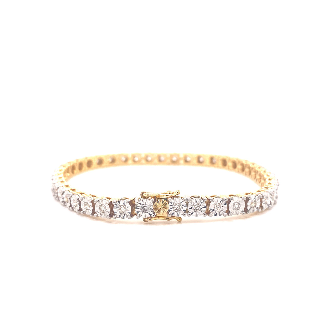 14k Gold Round Cut Diamond Tennis Bracelet